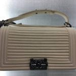 Chanel White Horizontal Quilted Old Medium Boy Flap Bag