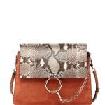 Chloe Brown Python/Leather/Suede Faye Bag