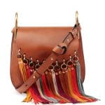 Chloe Caramel Fringe-Trim Hudson Bag