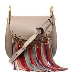 Chloe Gray Fringe-Trim Hudson Bag