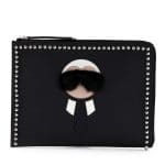 Fendi Black Karlito Large Zip-Around Pouch Bag