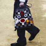Fendi Black Multicolor Shearling Fendi Faces Backpack Bag