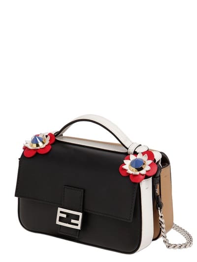 Fendi Black/Beige Micro Baguette Bag