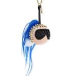 Fendi Black/White/Blue Karlito Studded Bag Charm