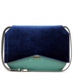 Givenchy Navy/Dark Green Velvet:Calfskin Bow Cut Medium Bag