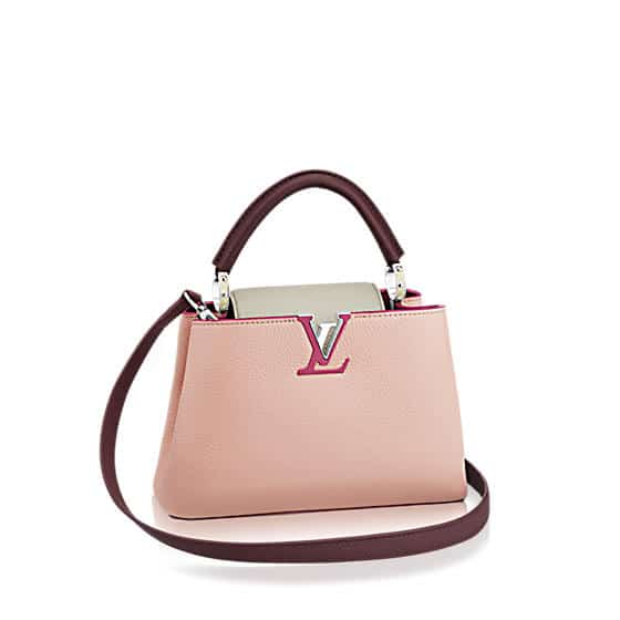 LOUIS VUITTON Capucines BB Taurillon Leather Shoulder Bag Baby Pink