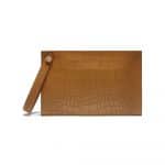 Mulberry Camel Deep Embossed Croc Print Kite Clutch Bag