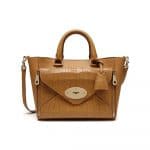 Mulberry Camel Silky Classic Calf with Deep Embossed Croc Small Willow Tote Bag