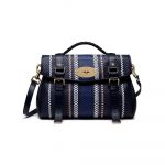 Mulberry Midnight Blue/Multi-coloured Raffia Woven Alexa Bag