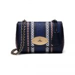 Mulberry Midnight Blue/Multi-coloured Raffia Woven Lily Bag