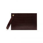 Mulberry Oxblood Deep Embossed Croc Print Kite Clutch Bag