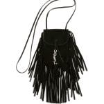 Saint Laurent Black Fringe Anita Flat Mini Bag