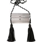 Saint Laurent Silver Opium Plexiglass Tassel Minaudiere Bag