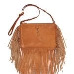 Saint Laurent Tan Fringed Monogram Crossbody Small Bag