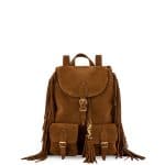 Saint Laurent Tan Suede Fringe Festival Backpack Bag