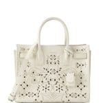 Saint Laurent White Bandana Stud Baby Sac De Jour Bag