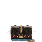 Valentino Black Beaded African Lock Flap Mini Bag