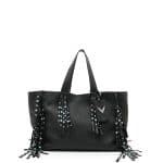 Valentino Black Beaded C-Rockee Fringe Tote Bag