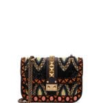 Valentino Black Beaded Lock Flap Small Bag