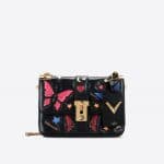 Valentino Black/Multicolor Butterfly:Stars B-Rockstud Flap Bag