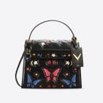 Valentino Black/Multicolor Butterfly:Stars My Rockstud Top Handle Bag