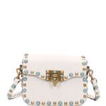 Valentino Ivory Studded Rockstud Small Messenger Bag