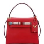 Valentino Red Beaded My Rockstud Top Handle Medium Bag