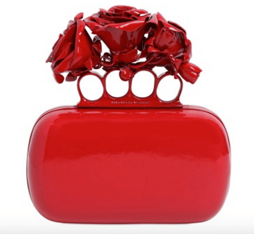 Alexander McQueen Roses Ornament Knuckle Box Clutch