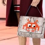 Anya Hindmarch Beige/Orange Invaders Python Bathurst Satchel Bag - Fall 2016