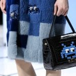 Anya Hindmarch Black Crocodile Invaders Bathurst Satchel Bag - Fall 2016