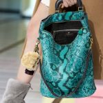 Anya Hindmarch Turquoise Pixelated Python Orsett Tote Bag - Fall 2016