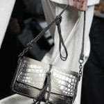 Bottega Veneta Black/White Crocodile Flap Bag - Fall 2016