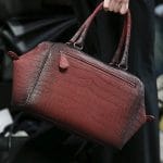 Bottega Veneta Burgundy Crocodile Brera Bag - Fall 2016