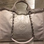 Chanel Beige Leather Deauville Tote Bag