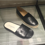 Chanel Black Leather Espadrilles 2