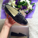 Chanel Black Sequin/Patent Espadrilles