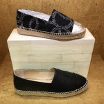 Chanel Black Tweed and Leather Espadrilles