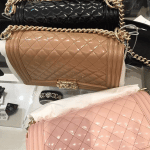 Chanel Black/Dark Beige/Light Pink Iridescent Calfskin Boy Bags