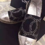 Chanel Black/Silver Tweed:Leather Espadrilles 2