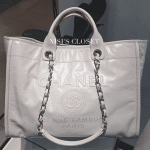 Chanel Ivory Leather Deauville Tote Bag 5