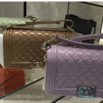 Chanel Light Green/Dark Beige/Light Purple Iridescent Calfskin Boy Bags