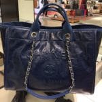 Chanel Navy Leather Deauville Tote Bag