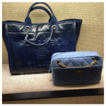 Chanel Navy Leather Deauville Tote Bag 2