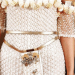 Chanel White/Gold Embellished Belt Bag