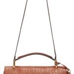 Chloe Brown Croc Embossed Indy Medium Shoulder Bag