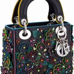 Dior Black Floral Embellished Lady Dior Bag