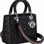 Dior Black Lady Dior Bag with Embellished Strap