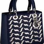 Dior Dark Blue Embellished Lady Dior Bag