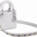 Dior White Lady Dior Bag with Embellished Strap