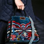 Fendi Blue Multicolor Printed Shearling Peekaboo Bag - Fall 2016